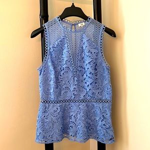 Lace periwinkle peplum top